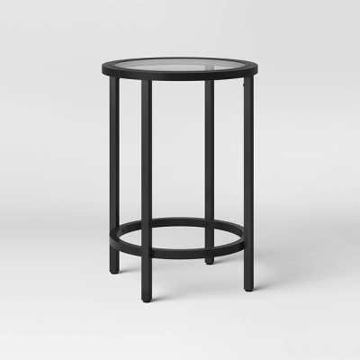 target black metal side table