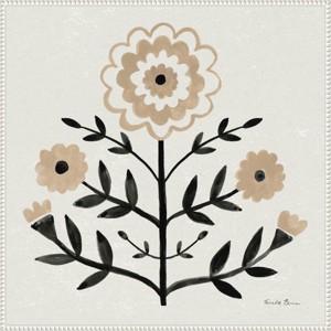 Amanti Art 30"x30" Garden Folk Flowers I by Farida Zaman Framed Canvas Wall Art Print White : Modern Style, Horizontal Lithograph - 1 of 4
