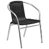 Flash Furniture Lila 31.5'' Round Aluminum Indoor-Outdoor Table Set with 4 Rattan Chairs - 4 of 4