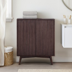 Tremolo Modern Boho Accent Cabinet with Solid Wood & Contemporary Fluted Fronts -Teamson Home - 1 of 4