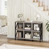 Storage Organizer, Bookshelf, Industrial Style, with Metal Frame, Wooden Storage Bookshelf, for Living Room, Office, Bedroom - 3 of 4