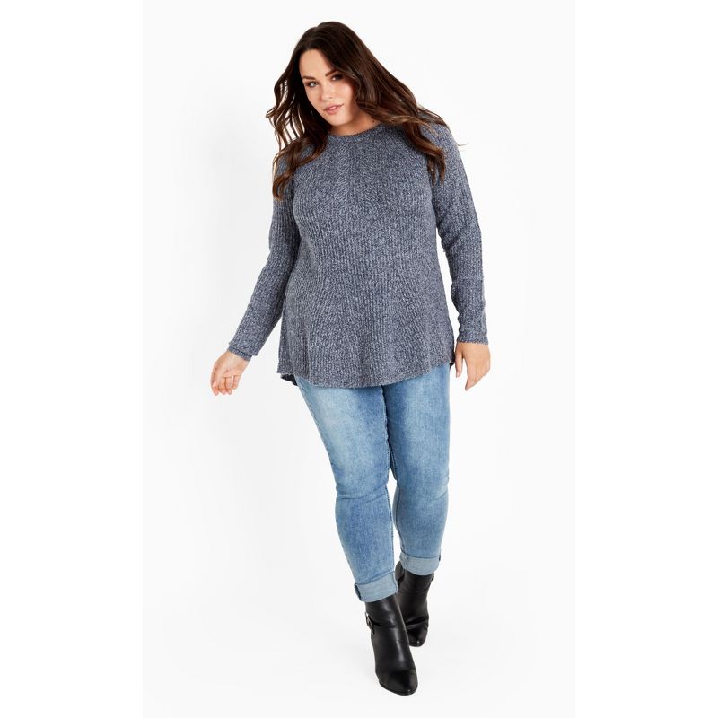 Women's Plus Size Tia Tunic Sweater - navy | AVENUE, 3 of 8