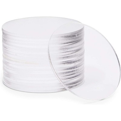 Bright Creations 20-Pack Clear Acrylic Disks, Round Circles for DIY Arts and Craft Supplies (3 Inches)