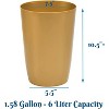 LunaLulinlk Small Trash Can with Open Top for Compact and Tight Spaces – 1.58 gal Capacity, Soft Brass - 4 of 4
