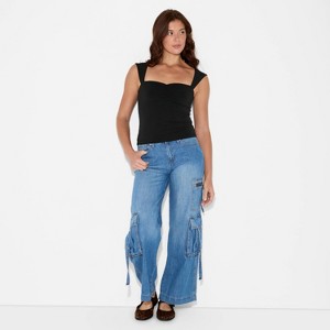 Women's Synthetic Open Back Tank Top - Wild Fable™ - 1 of 4