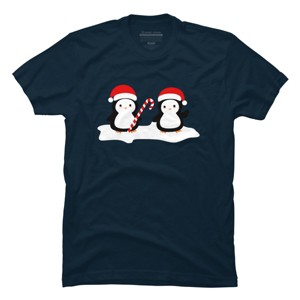 Men's Design By Humans Christmas penguins are so cute By happinessinatee T-Shirt - 1 of 4