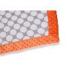Bacati - Grey Dots with Solid Border Blanket (Grey Dots/Orange Border) - 3 of 4