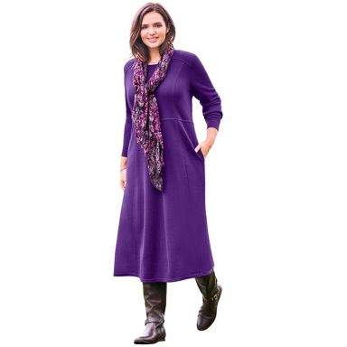 thermal knit a line dress Built-In Shapewear A-Line Midi Dress | Tummy Control main image 0