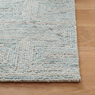 Gray Hand-Tufted Wool Square Area Rug, 6' x 6'