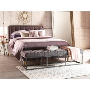 Danes Tufted Bench with Iron Legs - Finch - 1 of 4