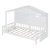 TIRAMISUBEST Twin Size House Bed with Storage Shelves and Guardrail, Wooden Daybed with Window and Sparkling Light Strip on the Roof - 4 of 4