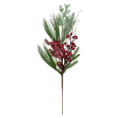 Northlight 26" Green Berries with Pine Cones Artificial Christmas Spray - Unlit