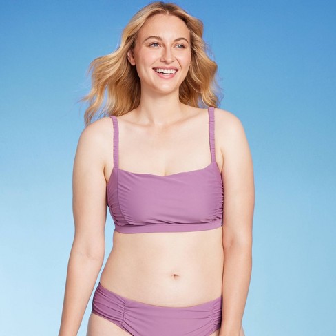 Women's Shirred Longline Bikini Top - Shade & Shore™ Purple XL
