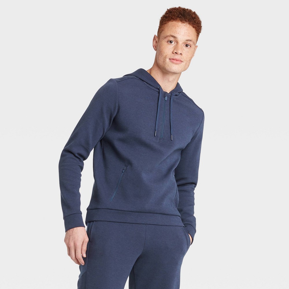 Men's Big & Tall Premium Fleece 1/4 Zip Hoodie - All in Motion Navy XXXL, Men's, Blue was $38.0 now $24.7 (35.0% off)