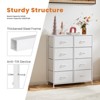 GlasFlength Decorative Storage Cabinets Tall Dresser Fabric Storage Tower ,8 Drawers Wood Top for Kid Room, Nursery, White 31.4"*11.8"*36.3" - 3 of 4
