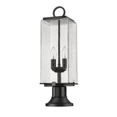 Sana Black Aluminum 2-Light Outdoor Pier Lantern