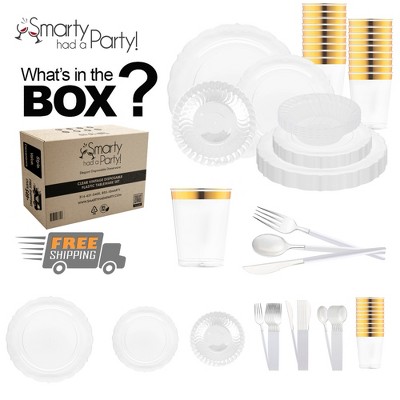 Smarty Had A Party Clear Vintage Plastic Tableware Set - 60 Sets