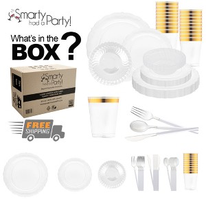 Smarty Had A Party Clear Vintage Plastic Tableware Set - 60 Sets - 1 of 4