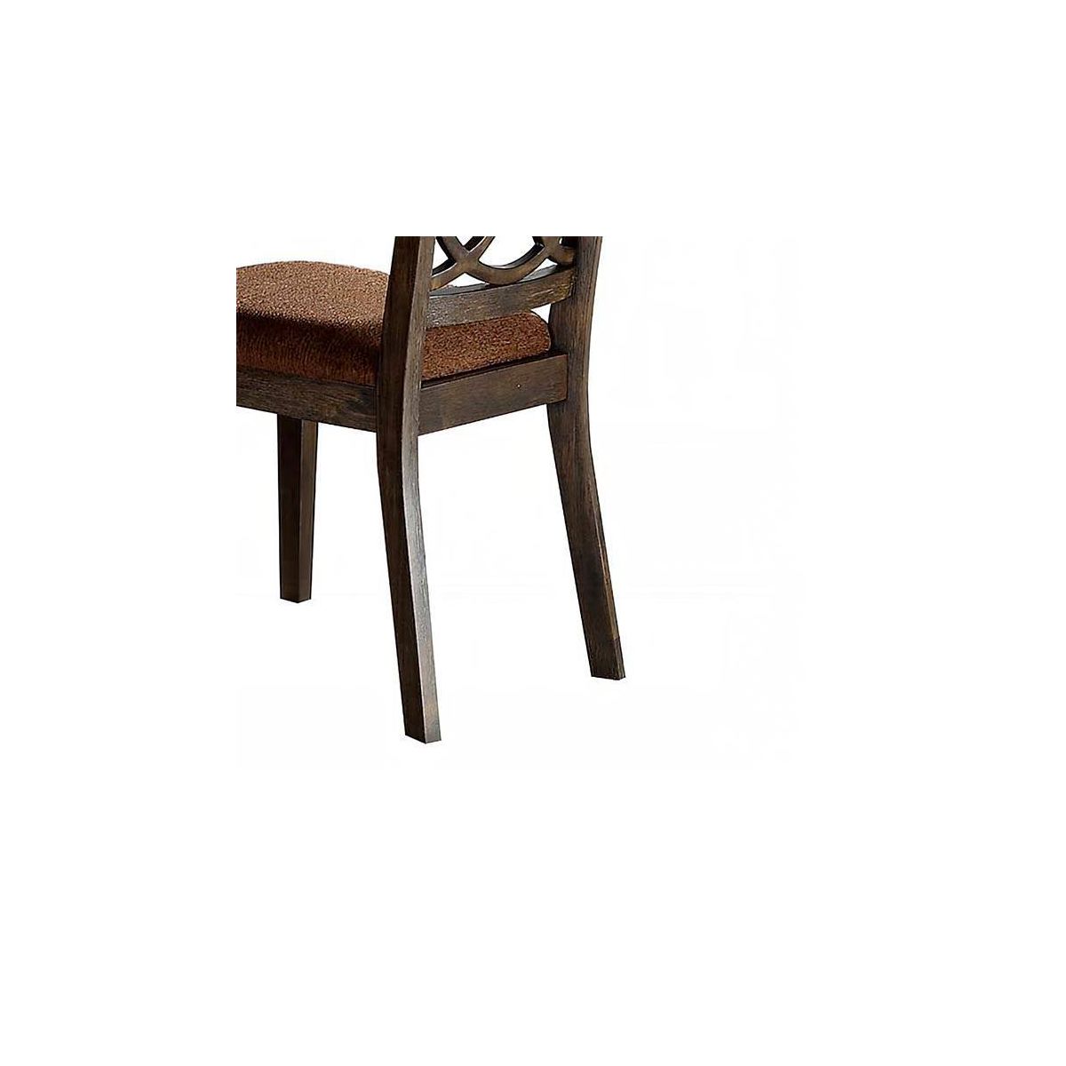 Set of 2 19" Jameson Dining Chairs Brown Fabric/Espresso - Acme Furniture: Upholstered, Traditional Design, Wood Frame - thumbnail 5