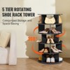 VEVOR 5 Tiers Rotating Shoe Rack Tower, 360°Spinning Shoe Display, Revolving Shoe Rack Storage Round Carousel, Lazy Susan Shoe Rack Organizer, Black - 3 of 4