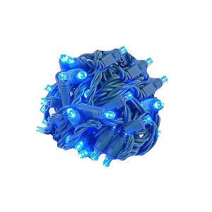 Novelty Lights LED Christmas String Lights 50 Mini Bulbs (Green Wire, 17 Feet) - 1 of 4