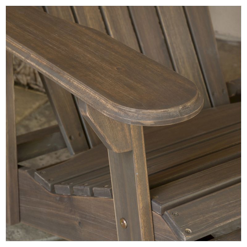 Hayle Reclining Wood Adirondack Chair with Footrest - Gray - Christopher Knight Home, 5 of 7