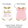 Big Dot of Happiness Hello Little One - Pink and Gold - Baby Bodysuit Wish Card Girl Baby Shower Activities - Shaped Advice Cards Game - Set of 20 - 3 of 4