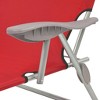 vidaXL Patio Lounge Chair Folding Sunlounger Outdoor Sunbed with Canopy Steel - Red - 4 of 4