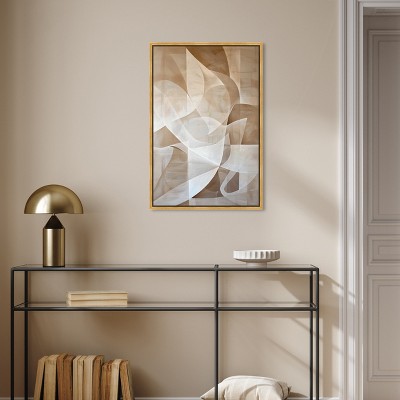 Scattered Thoughts Gold Framed Abstract Canvas Wall Art, 21" x 31"