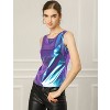 INSPIRE CHIC Women's U-Neck Stretchy Slim Fit Shiny Sparkly Metallic Tank Top - 4 of 4