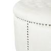 Sapphtopaz Modern Velvet Ottoman Vanity Stool Entryway Bench with Button Tufting Ottoman Shoe Bench for Living Room, Entryway - 3 of 4