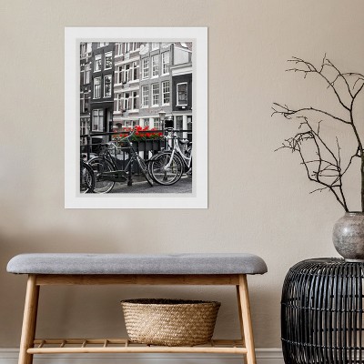 Blanco White Geometric Wood Wall Picture Frame