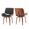 Set of 2 Mid-Century Modern Swivel Dining Chairs with Wood Frame & Upholstered Seat, 360° Accent Chairs for Kitchen or Dining Room–The Pop Home - 2 of 4