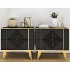TiranisuBest White Nightstand with Drawers:Black Nightstand Bedside Table,Modern Nightstand Wood Nightstand, Night Table for Bedroom Bed Stand - 2 of 4
