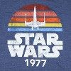 Seven Times Six Star Wars 1977 T-Shirt Men's Distressed Logo Rainbow X-Wing Tee Blue - 2 of 3