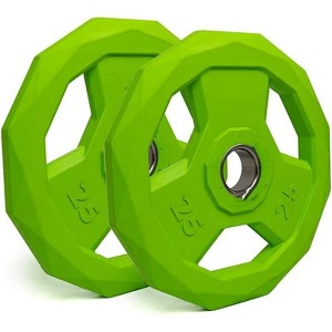 Color Weight Plate 2-Inch Rubber Coated Plate for Barbell, Solid Cast Iron Weight Plates for Strength Training, Weightlifting, Crossfit, Home Gym - 1 of 4
