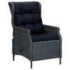 vidaXL Outdoor Recliner Chair Patio Lounge Chair with Cushions Poly Rattan - Dark Gray - 2 of 4