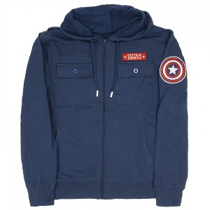 Mens Captain America Patch Shield Jacket Hoodie - 1 of 4