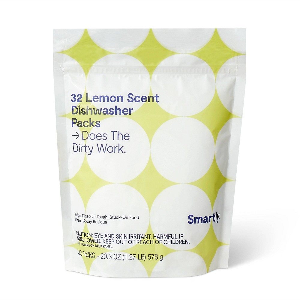 Lemon Scent Dishwasher Packs - 20.3oz/32ct - Smartly™ (box of 6)