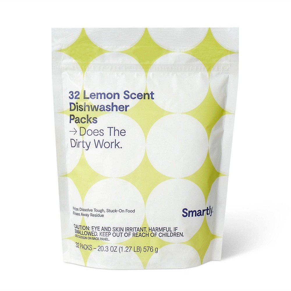 Lemon Scent Dishwasher Packs - 3oz/32ct - Smartly™ (Pack of 6) 