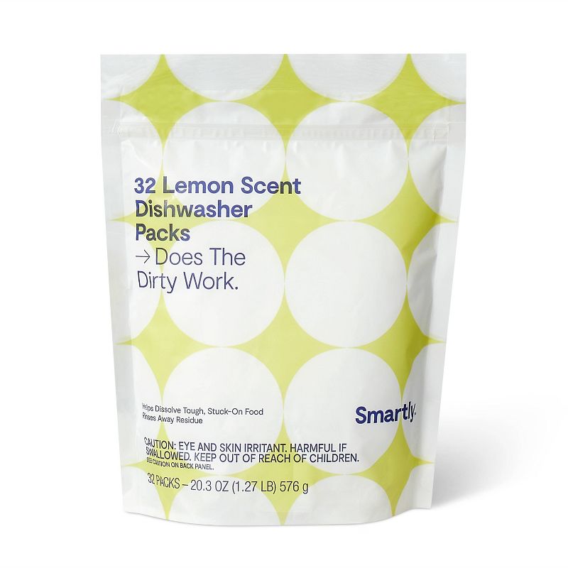 Lemon Scent Dishwasher Packs - 20.3oz/32ct - Smartly&#8482;, 1 of 5