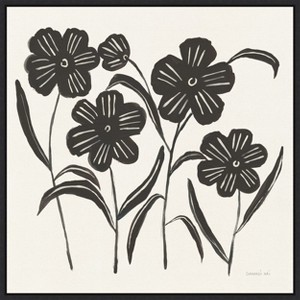 Amanti Art Floral Simplicity I Cream by Danhui Nai Canvas Wall Art Print Framed 22 x 22-in. - 1 of 4