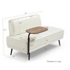 SKRAN Faux Leather Upholstered With side table, 360-degree Swivel tray couch,Window Bench with Metal Legs for Bedroom, Living Room - 3 of 4