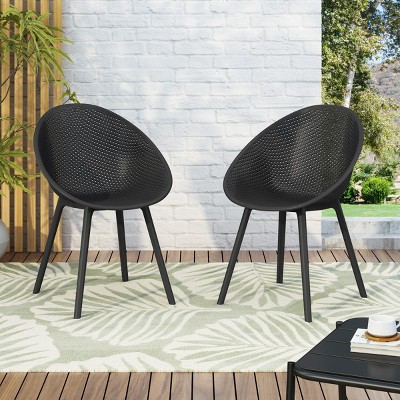 Coolbibila-Dining Chairs With Arms, Dining Chairs Set Of 2, Dining Chairs Set With Weather-Resistant Properties And Plastic Blend Material