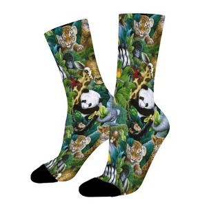 Cute Animals Women Printed Crew Socks Funny Funky Socks Soft Polyester Novelty Gifts for Artists Men - 1 of 1