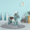 Whisen Kids Plush Rocking Horse with Bonus Plush Toy and Soft Saddle, Riding Rocker Toy Gift - Blue - 2 of 4