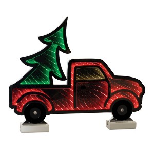 Truck and Tree Infinity Light – 13.5"H Holiday Decoration for Indoor or Covered Outdoor By Melrose - 1 of 3