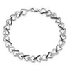 Black Bow Jewelry Black & White Diamond 8mm Heart Bracelet in Sterling Silver, 7.5 Inch - 3 of 4