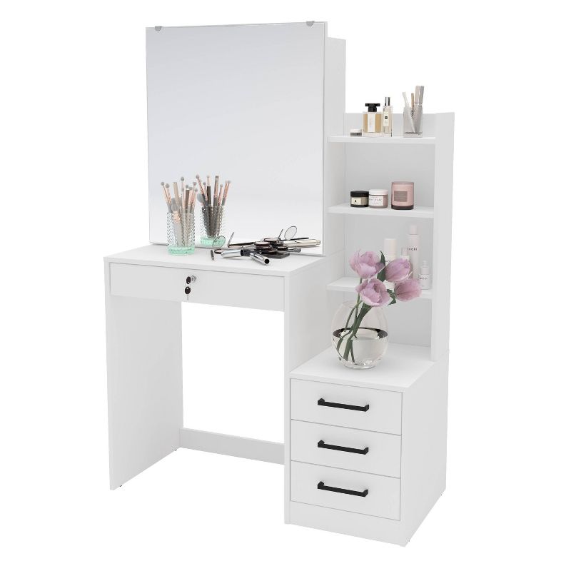 Hannah Vanity with Mirror White - Polifurniture, 6 of 11