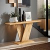 Hommoo Farmhouse Console Table with V-Shaped Pedestal Brown - 4 of 4